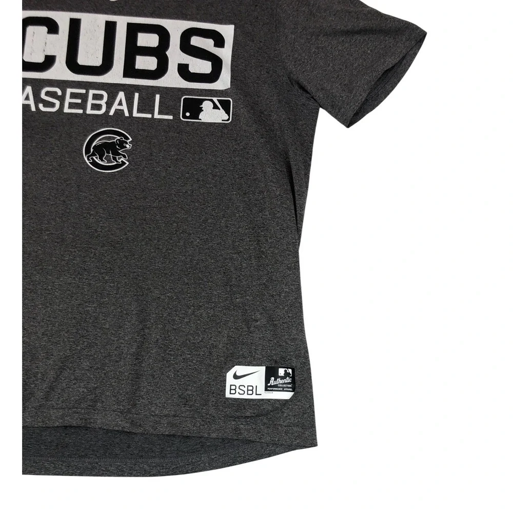 Nike Chicago Cubs Baseball Dri-FIT‎ T-Shirt Charcoal Grey Mens Large 564076-071